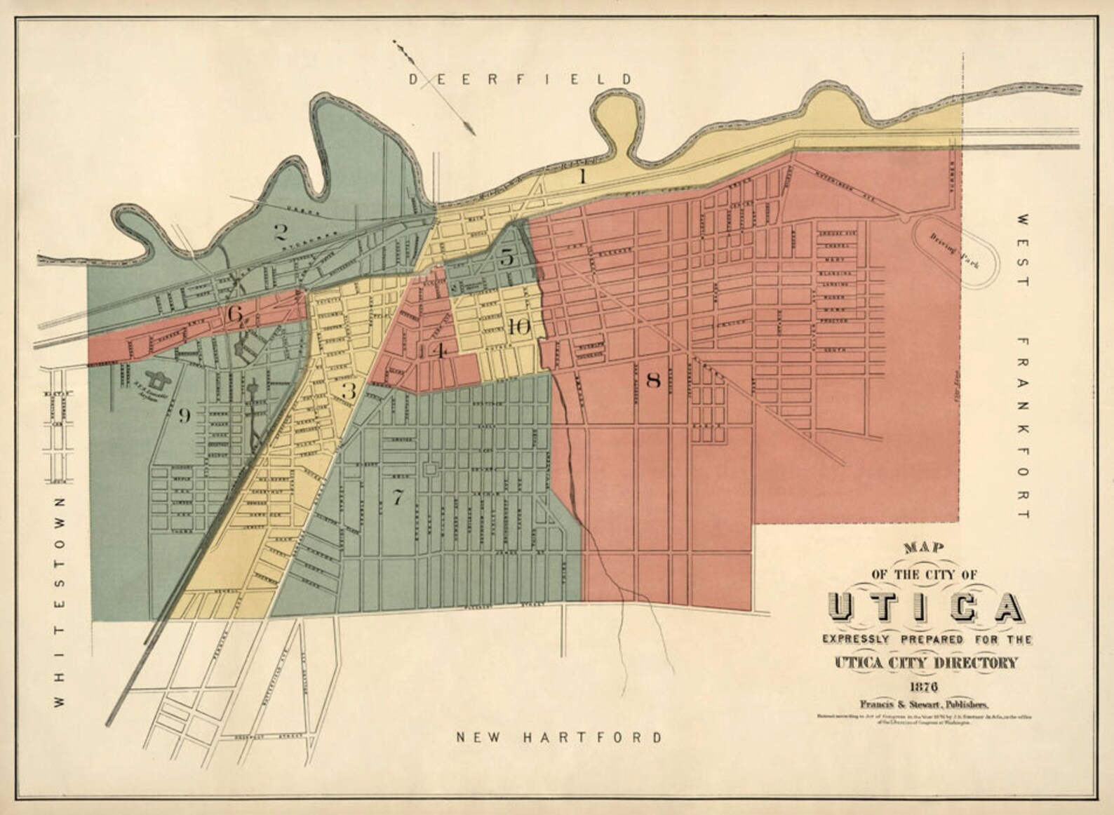 Utica Map Old Map of Utica Old City Map Fine Print on Etsy