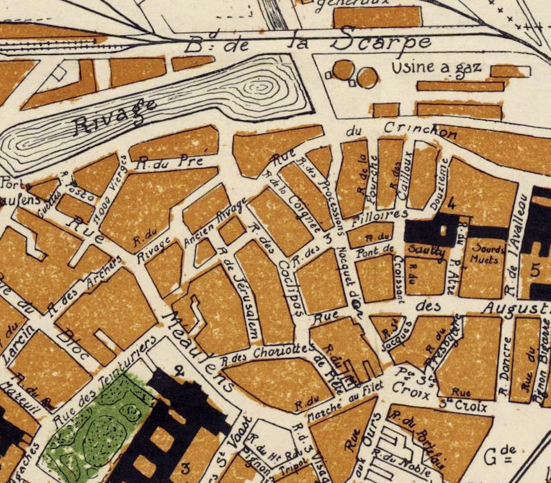 Old Map of Arras and Surroundings Arras Et Ses Environs Etsy