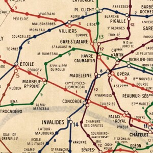 Paris Metro Map, Paris Métro Plan Officiel Du Réseau, Subway Map Fine ...