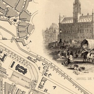 Historical map of Bruxelles Vintage map of Brussels, available on paper or canvas image 3