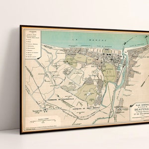 Deauville map - Plan de la ville de Deauville - Old map reproduction on paper or canvas