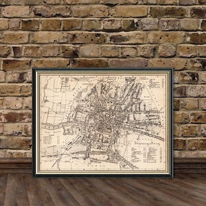 Carte de Kaliningrad - Ancienne carte de Konisberg - belle reproduction