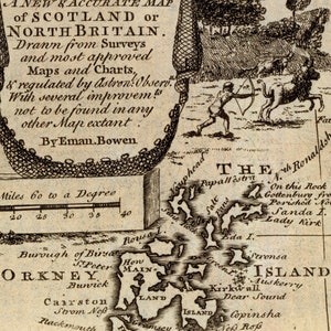 Carte de l'Ecosse - Carte historique de l'Ecosse, reproduction d'archives sur papier ou toile image 5