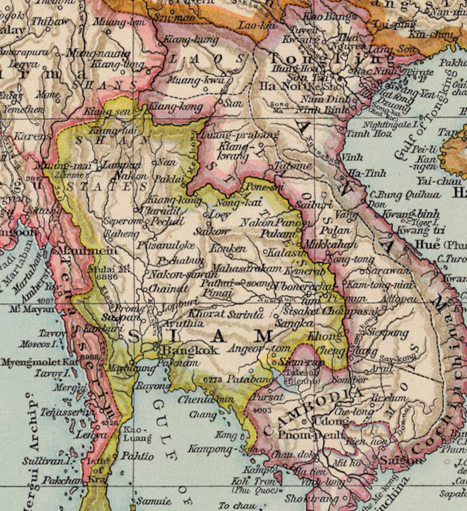 East Indies Map Old Map of East Indies Print Wall Map - Etsy