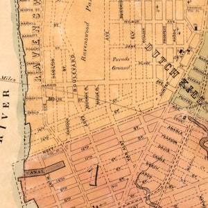 Old map of Long Island City Wonderful old city plan , available on paper or canvas image 5