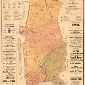 Old map of Long Island City Wonderful old city plan , available on paper or canvas image 2