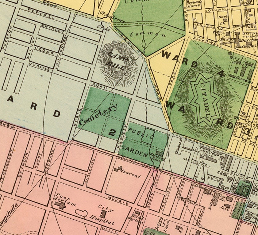 Halifax map Vintage map of Halifax , antique looking map, giclee