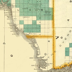 Carte de la Floride, carte vintage de la Floride, carte murale Sunshine State, jusqu'à 27 x 54 po. image 4