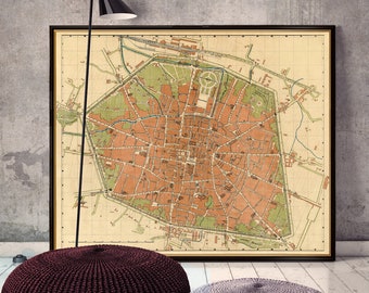 Vintage map of Bologna - Bologna map - Old map of Bologna print - Fine reproduction on paper or canvas