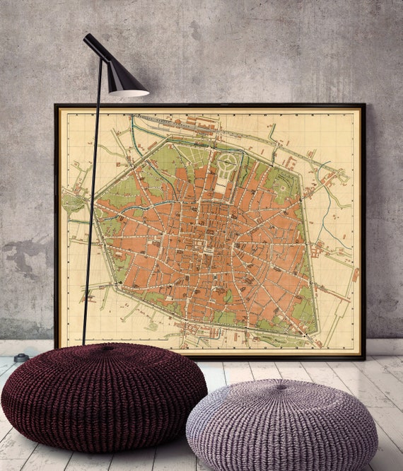 Vintage map of Bologna - Bologna map - Old map of Bologna print - Fine reproduction on paper or canvas