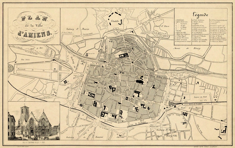 Plan D Amiens Avec Le Nom Des Rues