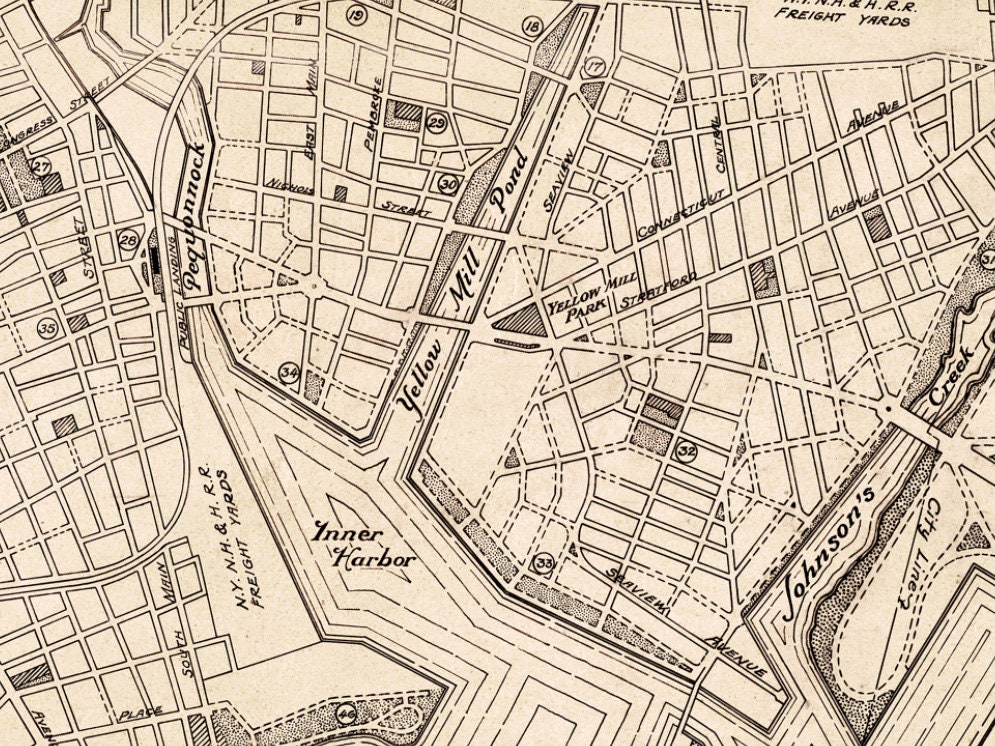 Bridgeport map Old map of Bridgeport Beautifully restored map with an antique patina
