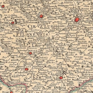 Carte ancienne de la Bohême - Grande carte du royaume de Bohême image 4