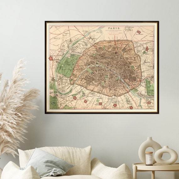Old map of Paris, history of Paris, map right after the city
