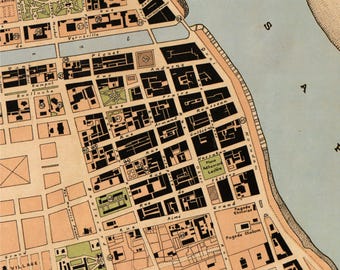 Carte Ancienne De Phnom Penh 1960 – Décor Mural Vintage Cambodge – Reproduction Neuve