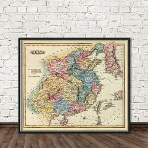 1900 年の中国と近隣諸国の地図 - Etsy 日本