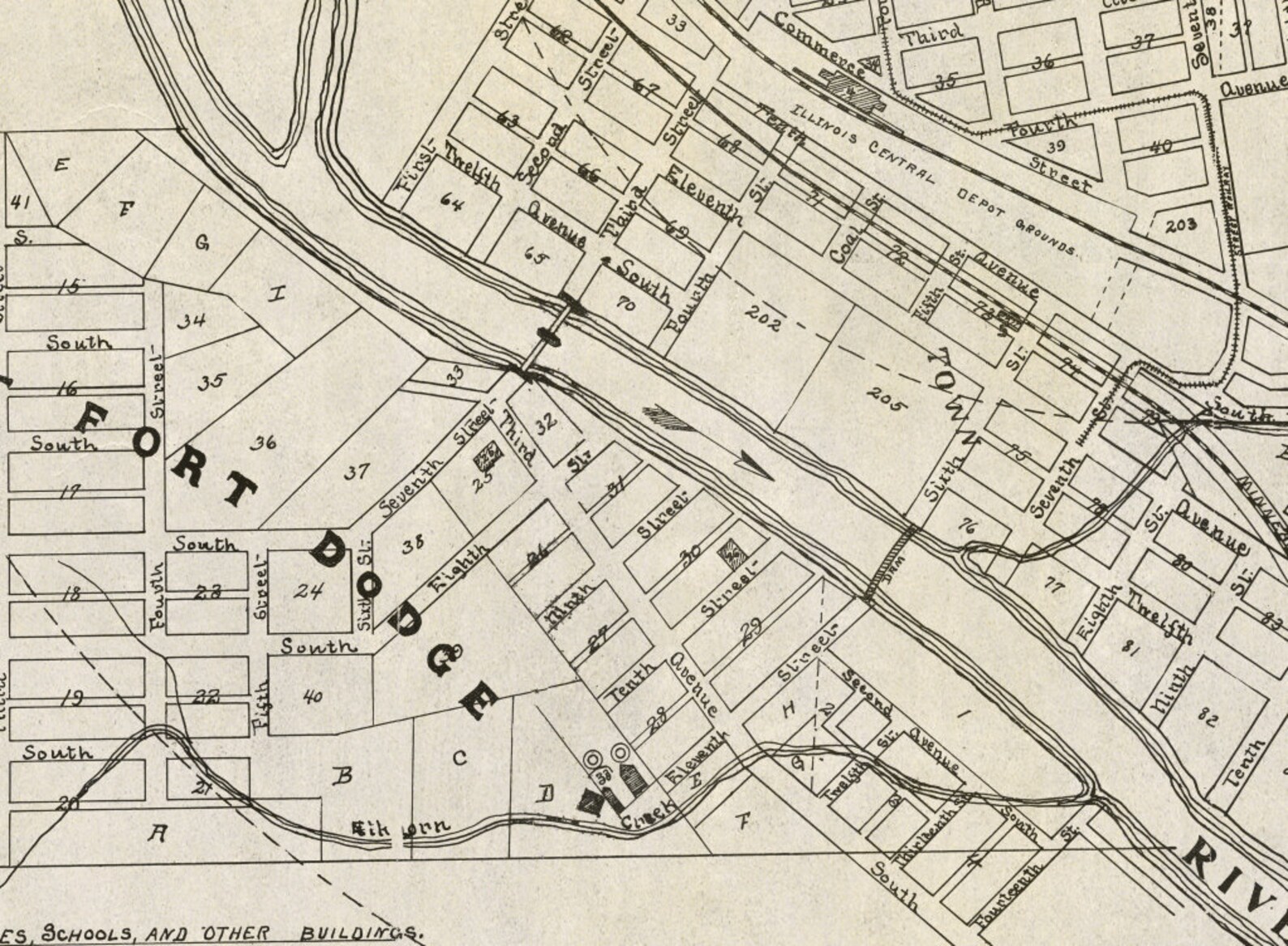 Old City Plan of Fort Dodge Old Map of Fort Dodge Archival Etsy India