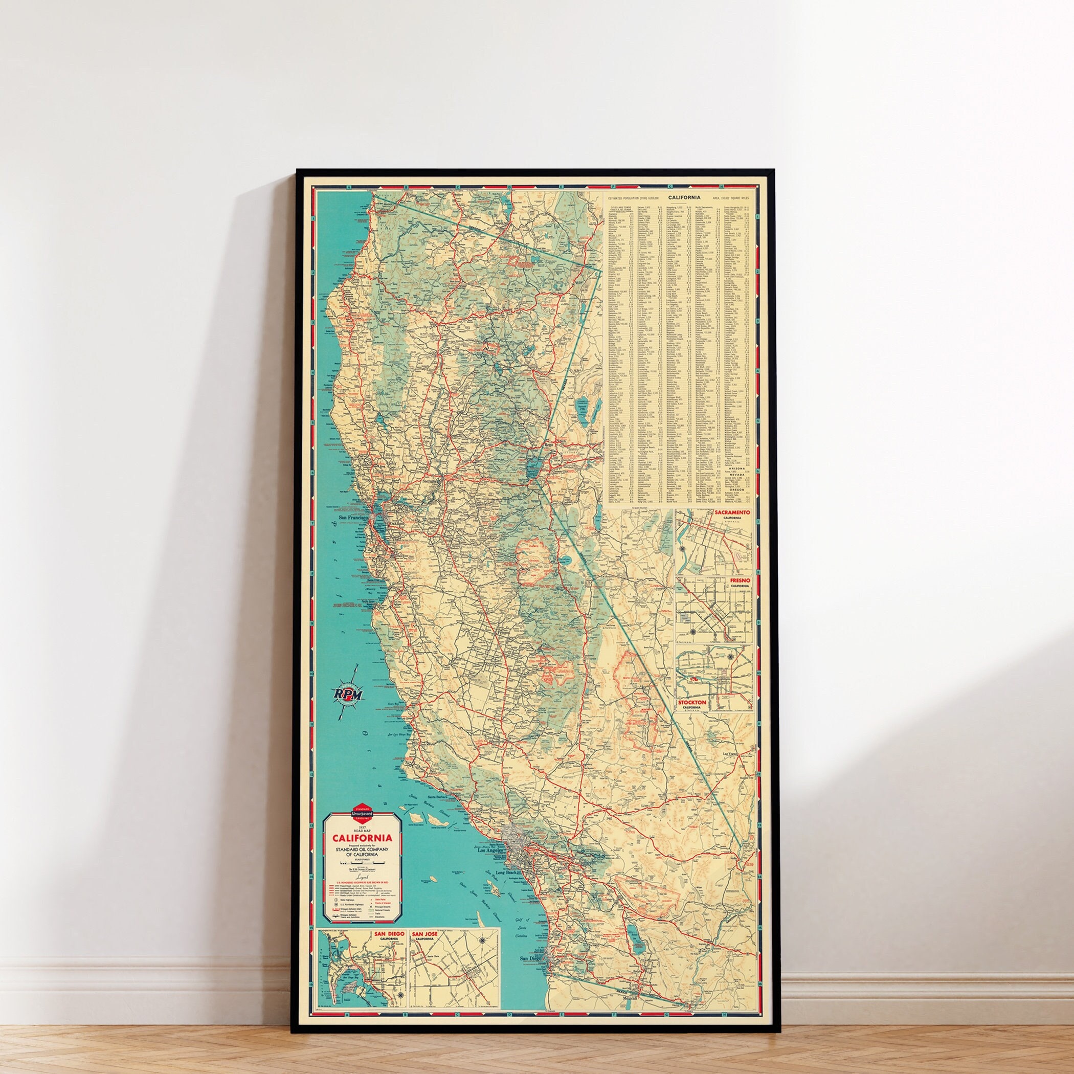 Southern California Map - Etsy