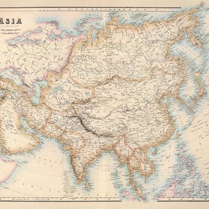 Antiker Asienatlas aus dem 19. Jahrhundert | Historischer Kartendruck | Vintage-Wandkunst Bild 2