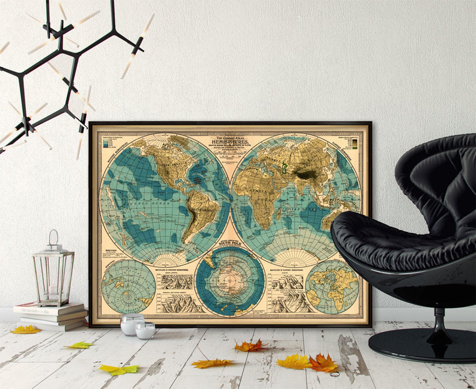Decorative Map of the World Old Map of the World Giclee Etsy