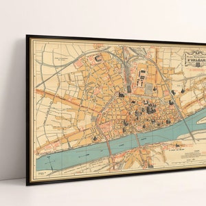 Vecchia mappa di Orleans (Francia) - Plan de la ville d'Orleans - Stampa di mappa monumentale disponibile su carta o tela