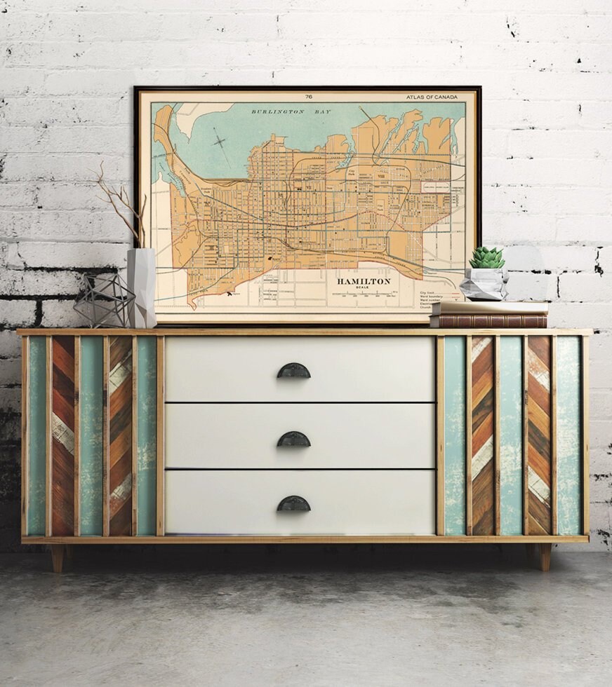 Hamilton map (Ontario) Giclee print Reproduction of a vintage map