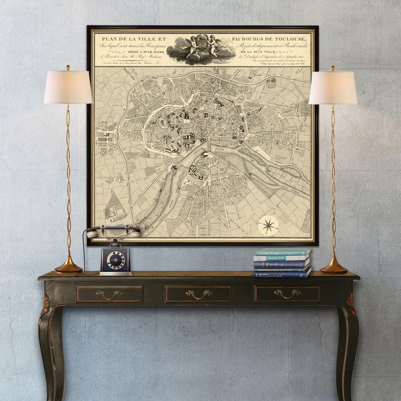 Map of Toulouse Old Map Restored Archival Map Print on - Etsy