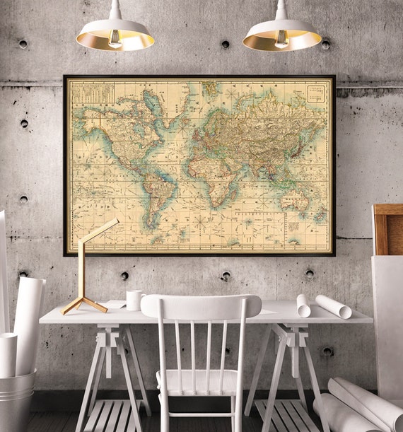 World map - Japanese map of the world - Fine print - 世界地図 - Available on paper or canvas
