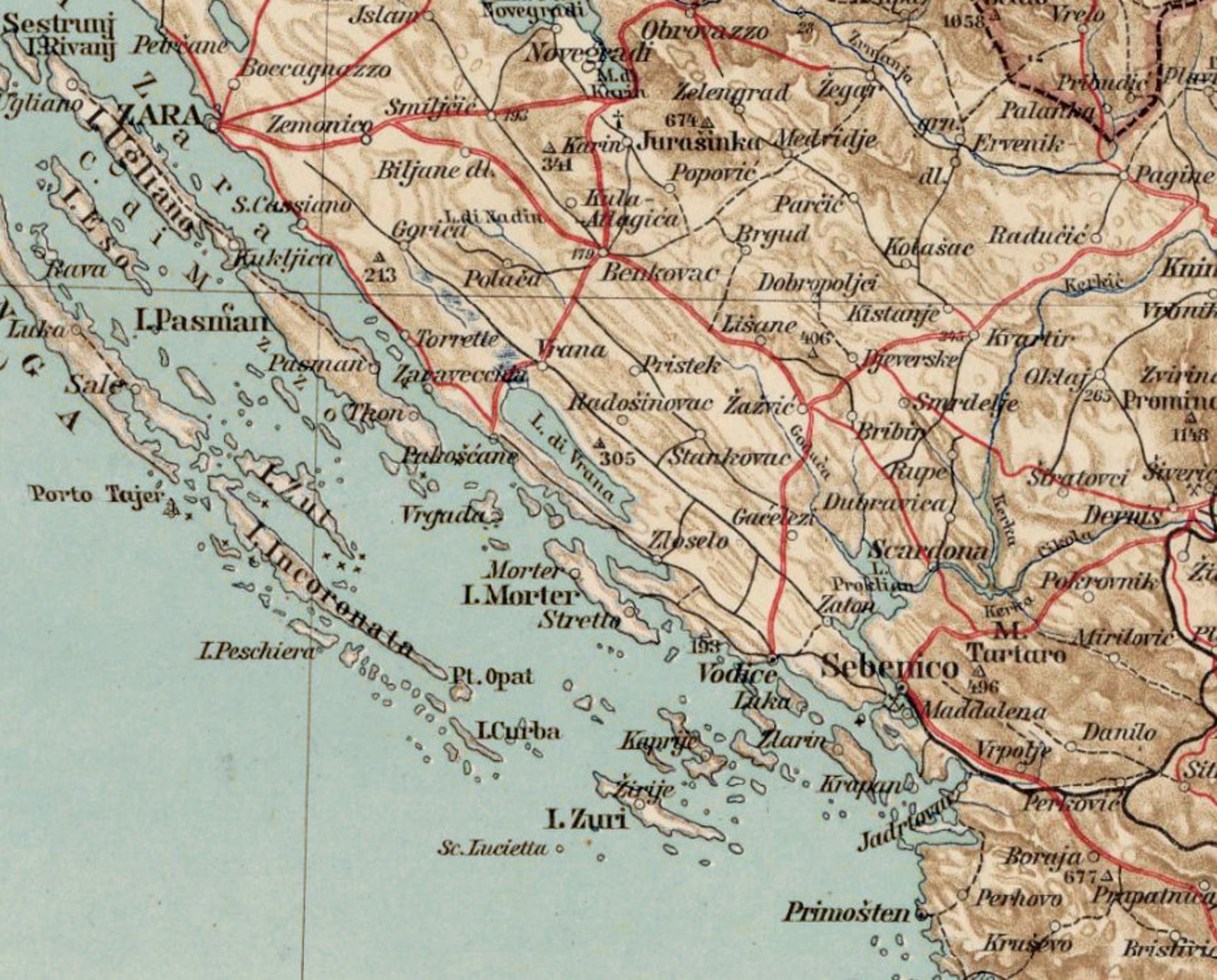 Alte Karte von Dalmatien Kroatien Wandkarte von Dalmatien | Etsy