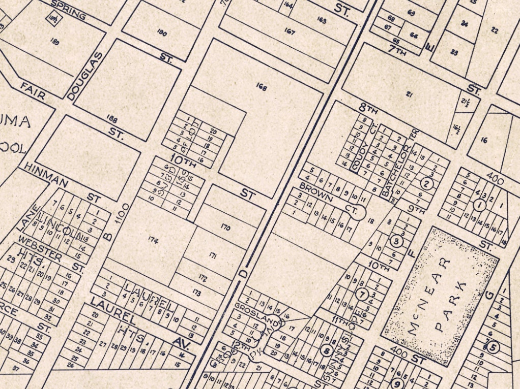 Petaluma City Plan Old Map of Petaluma From 1938 Print on - Etsy