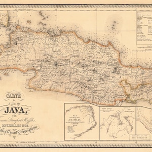 Historical Map of Java - Detailed Map of the Isle of Java - Etsy
