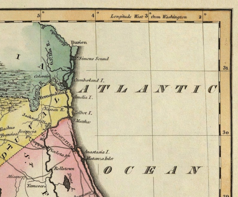 Map of Florida, a wonderful reproduction of Florida map, available on paper or canvas image 3