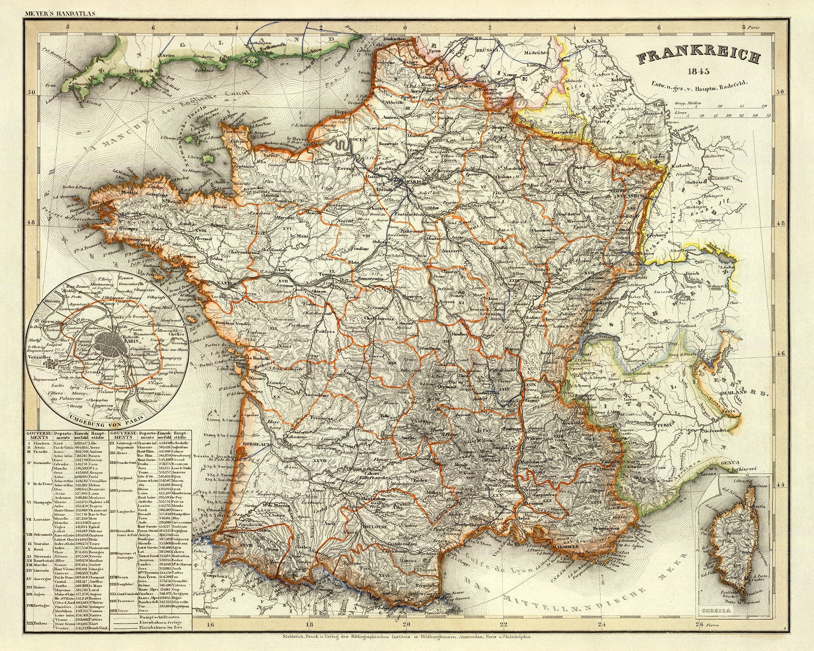 France Map | 19th Century Historical Map of France | Cartographic ...