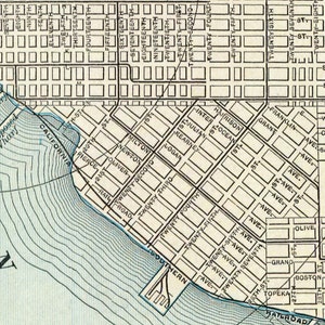 Old map of San Diego Fine reproduction city map print image 3