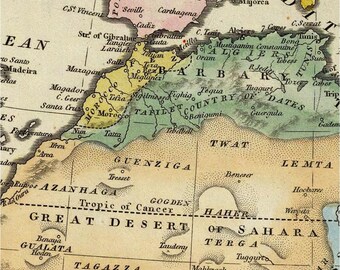 アフリカの古地図 | 19世紀の装飾地図 | ヴィンテージのアフリカの壁画