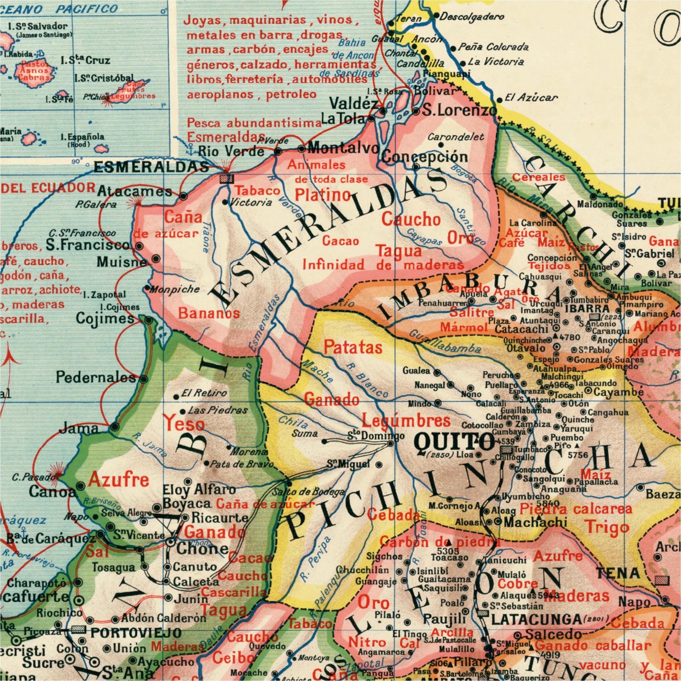 Ecuador Map Print | Antique Cartography Wall Art | Vintage Map