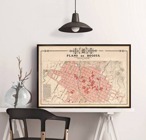 Map of Bogota -  Bogota map print - Vintage map reproduction on fine coated paper or matte canvas