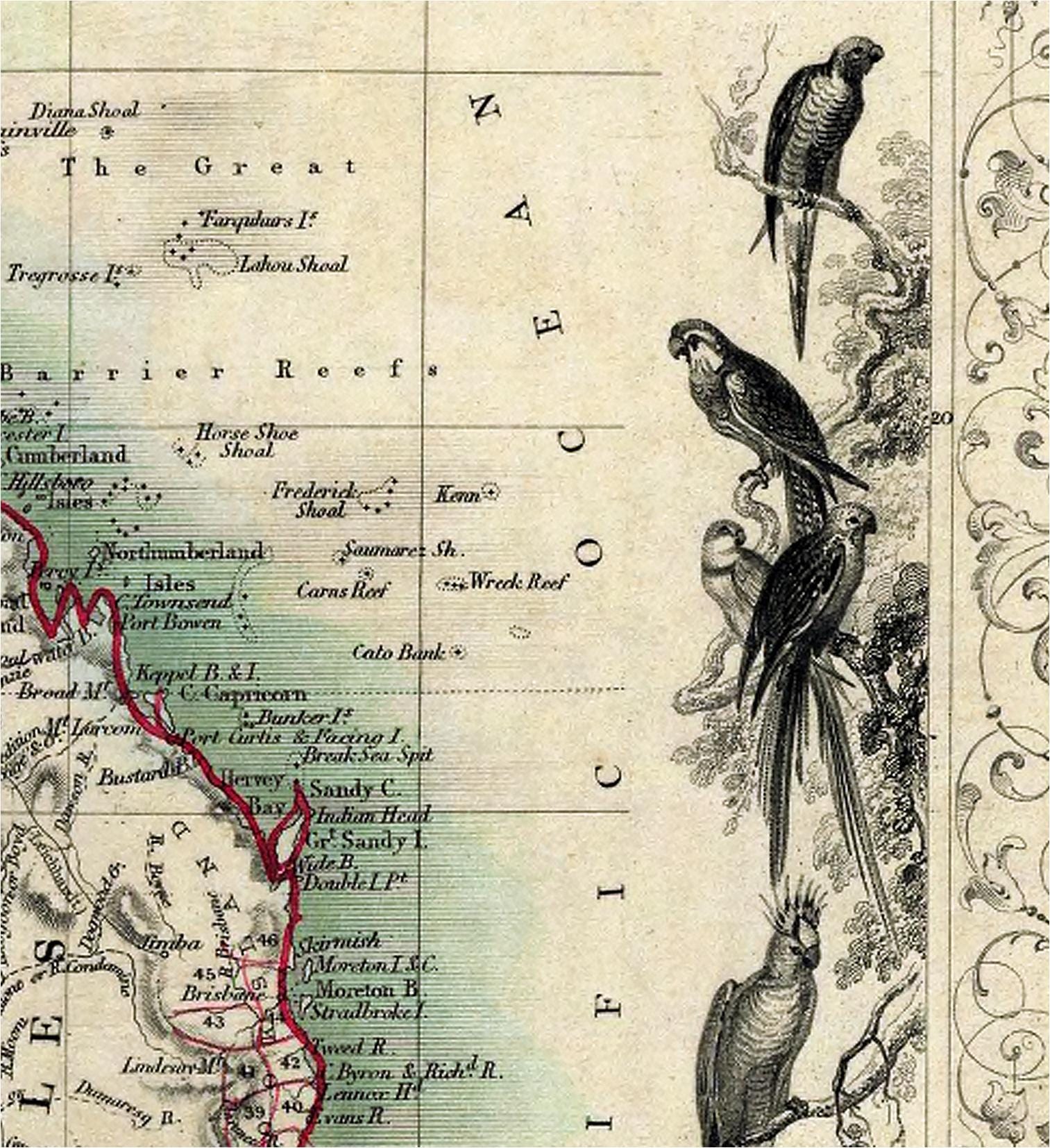 オーストラリアのアンティーク地図 | 19世紀ジョン・タリス社植民地