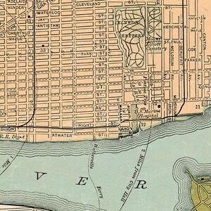 Map of Detroit, old city map print, wonderful city plan from 1891, housewarming decor image 3