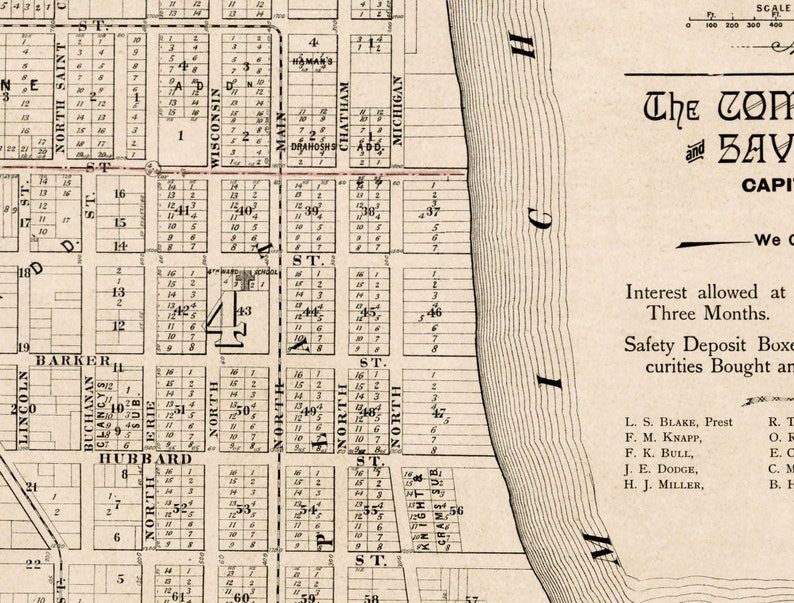 Old City Plan of Racine Old Map of Racine Restored Map Etsy
