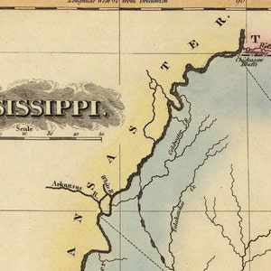 Mississippi map Vintage map of Mississippi fine print on paper or canvas image 4