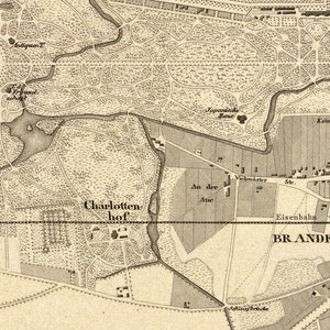 Carte de Potsdam - Ancienne impression de carte de Potsdam - Impression d'archives sur papier ou toile image 5
