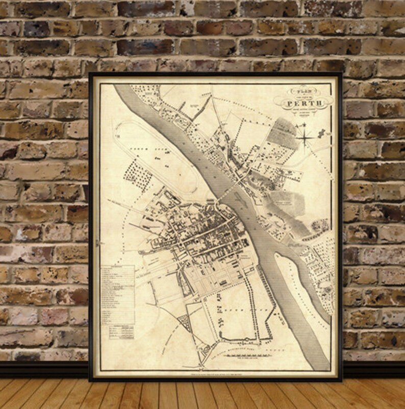 Map of Perth Scotland Fine archival print Perth map | Etsy