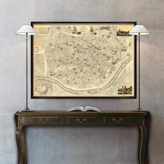 Old map of Sevilla - Viejo Mapa de Sevilla - Fine print on paper or canvas