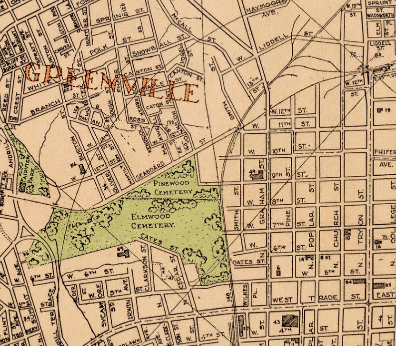 Old Map of Charlotte Restored Historical Map Charlotte Etsy