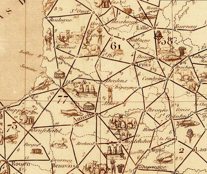 Carte de France Gastronomique DimensionsR 76x56cm
