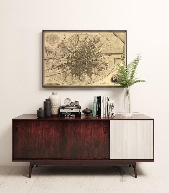 Old map of Dublin - Historical map of Dublin  - Old city map archival print on paper or canvas