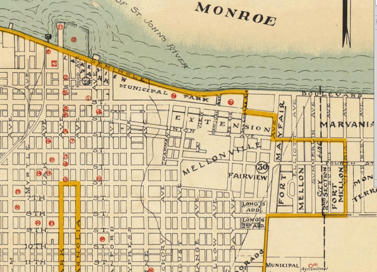 Sanford Map Vintage Map of Sanford Old City Plan Print on Etsy