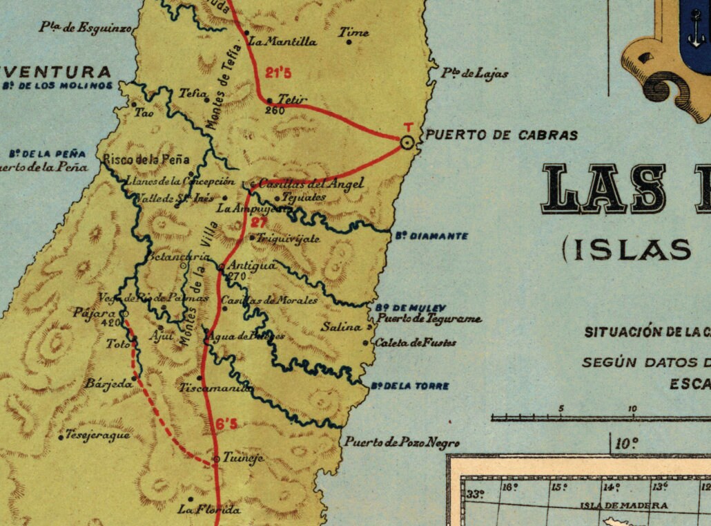 Old map of Las Palmas Las Palmas map print Canary Islands Fine