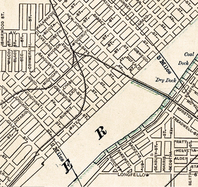 Toledo map archival reproduction - Old map of Toledo (Ohio) - City map ...